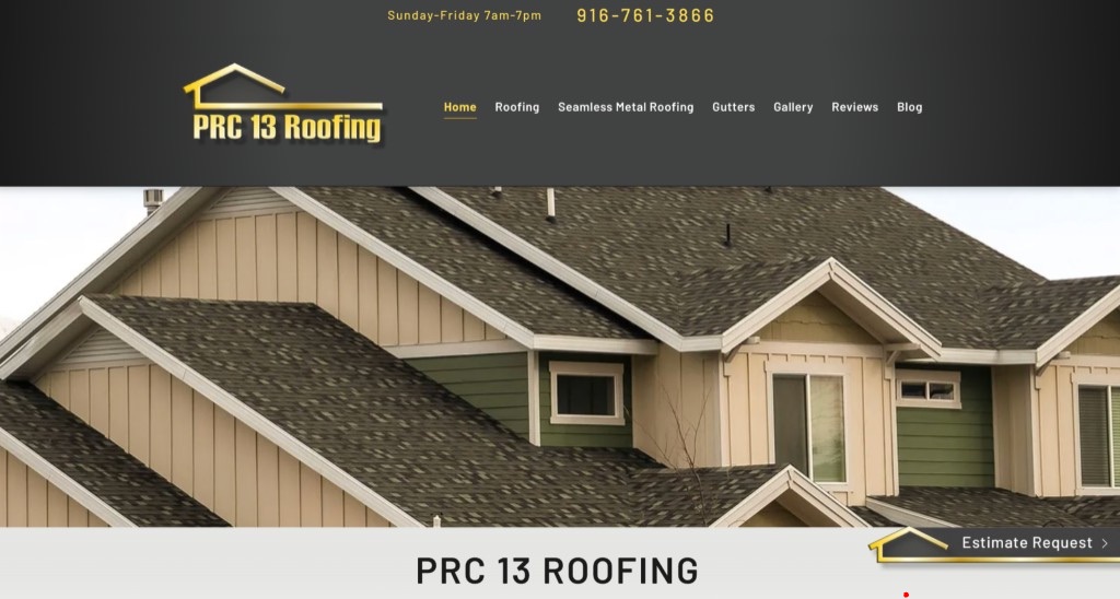 PRC 13 Roofing website before redesign